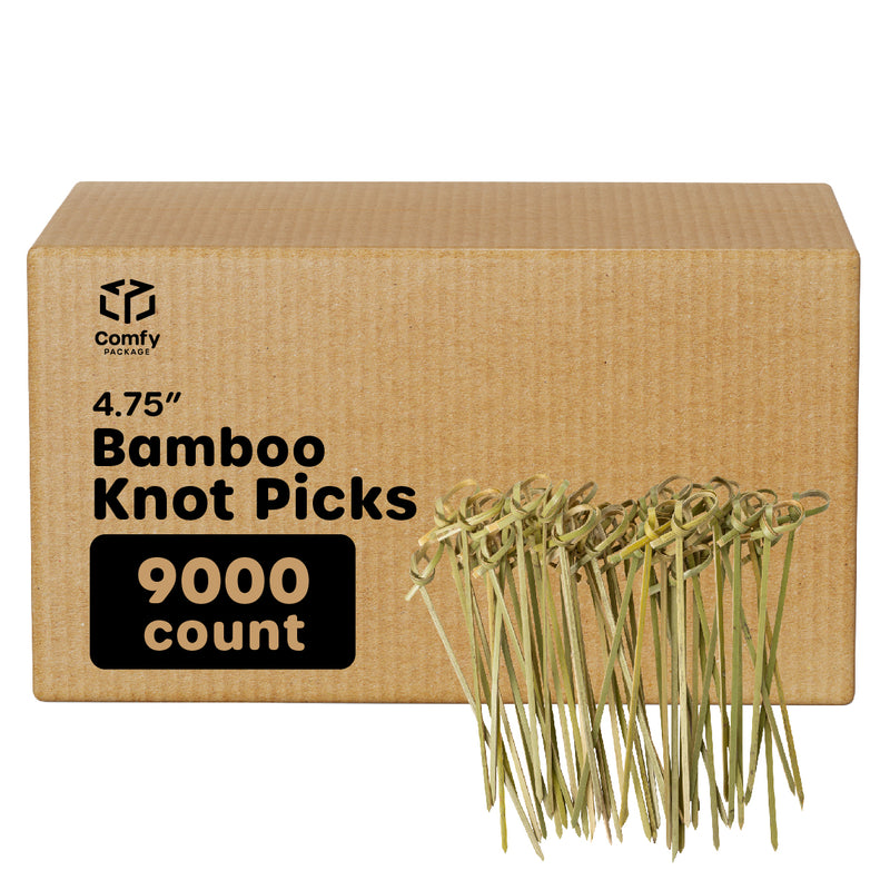 Bamboo Knot Picks - 4.75 Inch Appetizer, Sandwich, & Cocktail Drinks Skewer Toothpicks