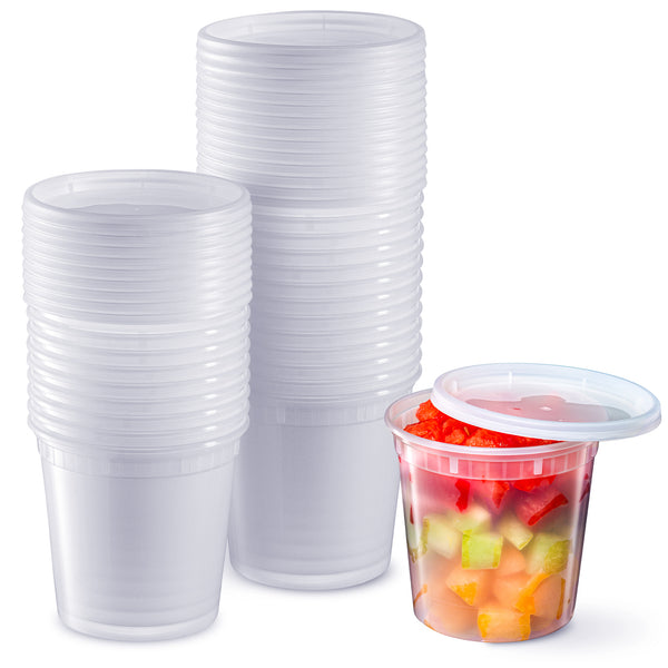 Pantry Value 24 oz. Plastic Deli Food Storage Containers with Airtight Lids