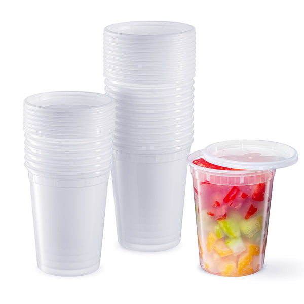 Pantry Value 32 oz. Plastic Deli Food Storage Containers with Airtight Lids