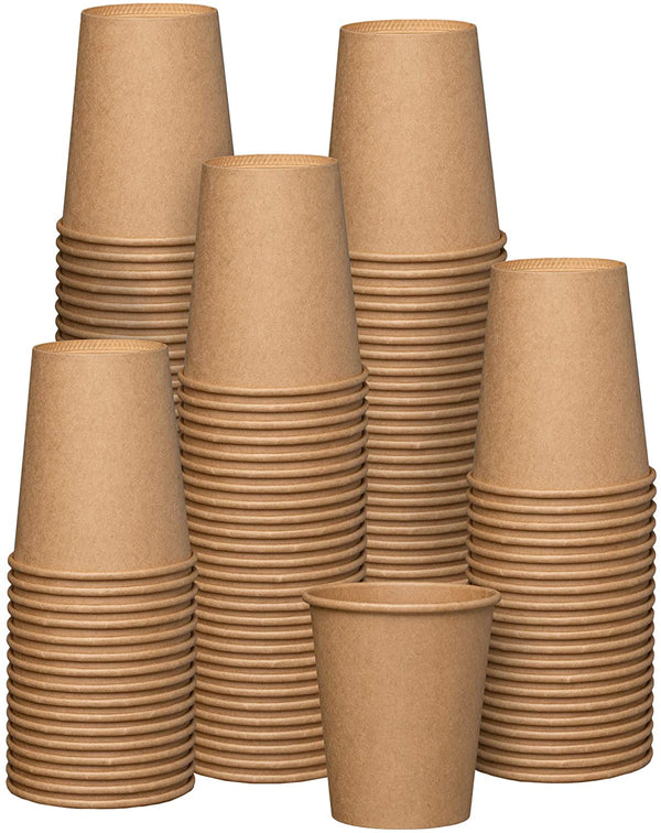 8 oz. Kraft Paper Hot Coffee Cups- Unbleached