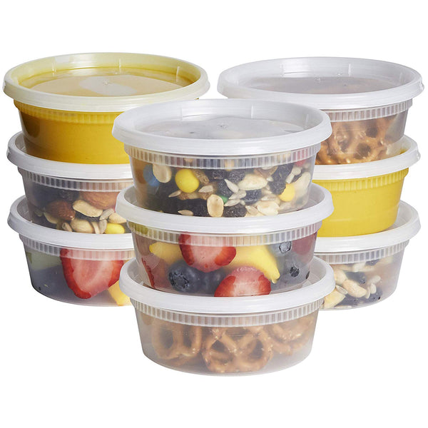 8 oz. Deli Food Storage Containers With Airtight Lids - Slime Containers - Comfy Package
