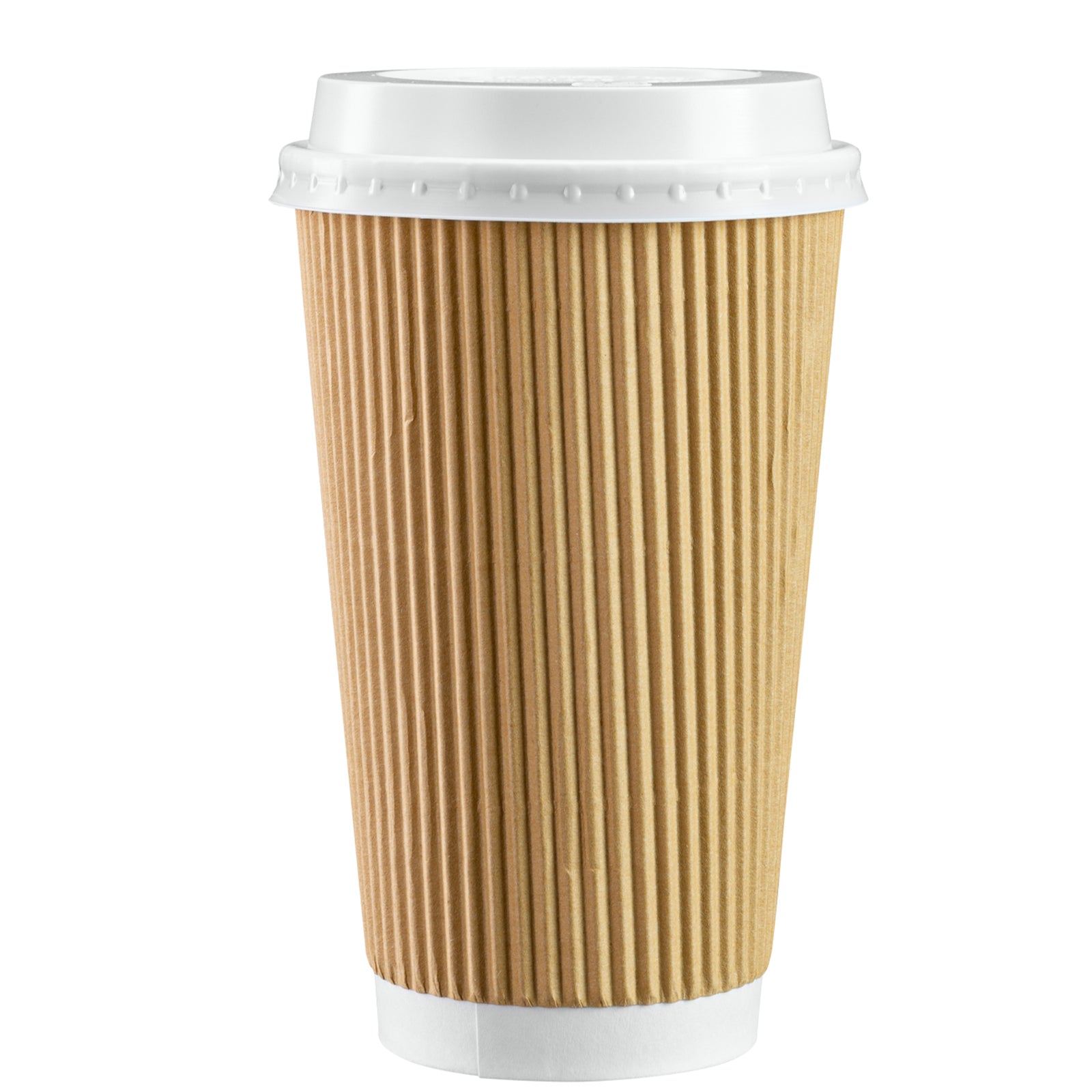 16 Ounce Pure Green Insulated Ripple Paper Cups