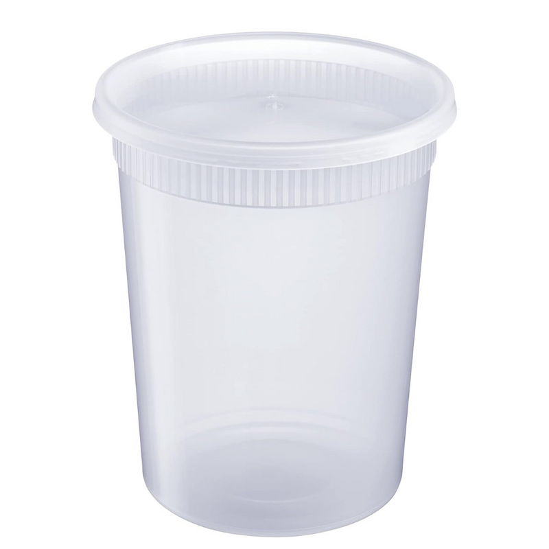 [Case of 120] 32 oz. Deli Food Storage Containers With Lids
