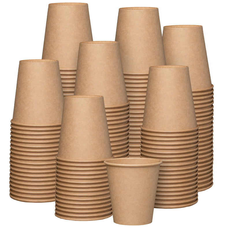 GUSTO [10 oz.] Kraft Paper Hot Coffee Cups- Unbleached