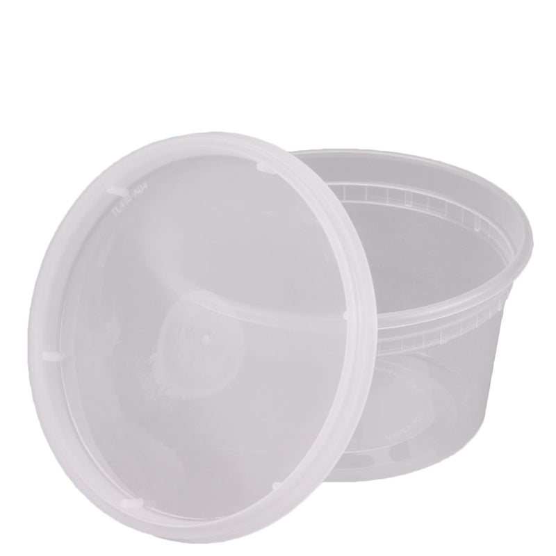 Pantry Value 12 oz. Plastic Deli Food Storage Containers with Airtight Lids 48 Sets