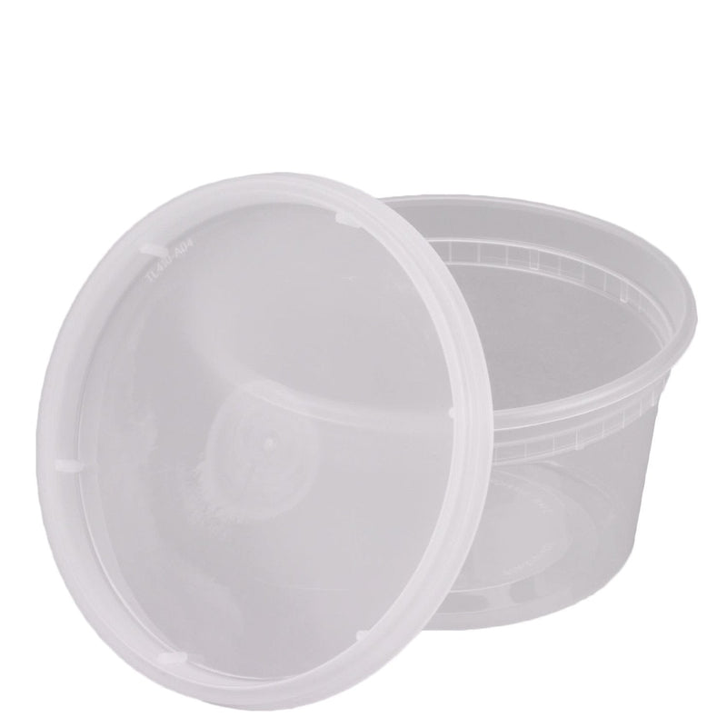 Pantry Value [Case of 240] 12 oz. Plastic Deli Food Storage Containers with Airtight Lids