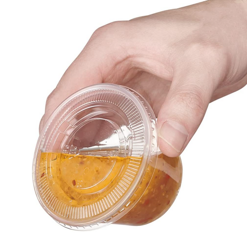 [Case of 1000] 4 oz. Plastic Disposable Portion Cups With Lids - Souffle Cups