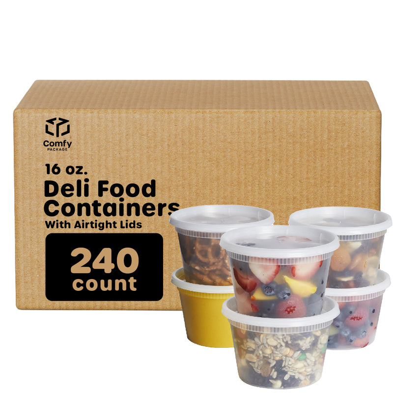 16 oz. Deli Food Storage Containers With Lids