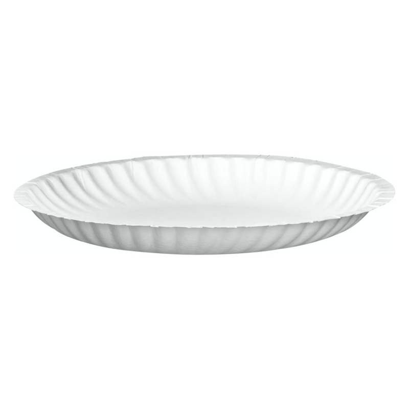 6 White Uncoated Paper Plate - 100/Pack