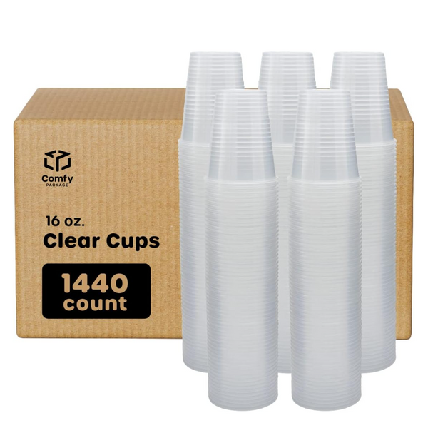 [Case of 1,440] 16 oz. Clear PP Plastic Cups