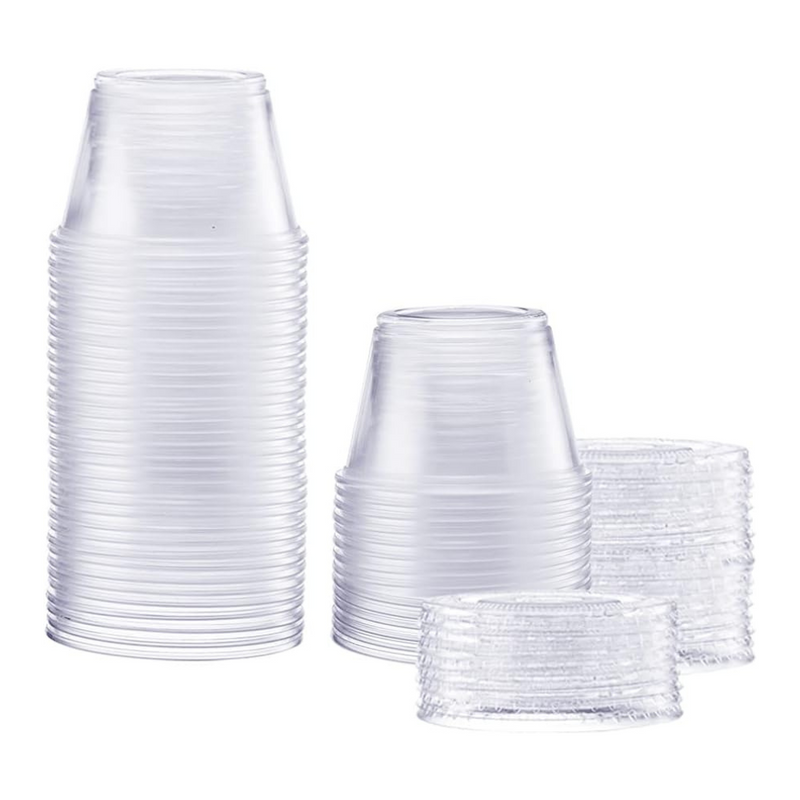 4 oz. Plastic Disposable Portion Cups With Lids - Souffle Cups