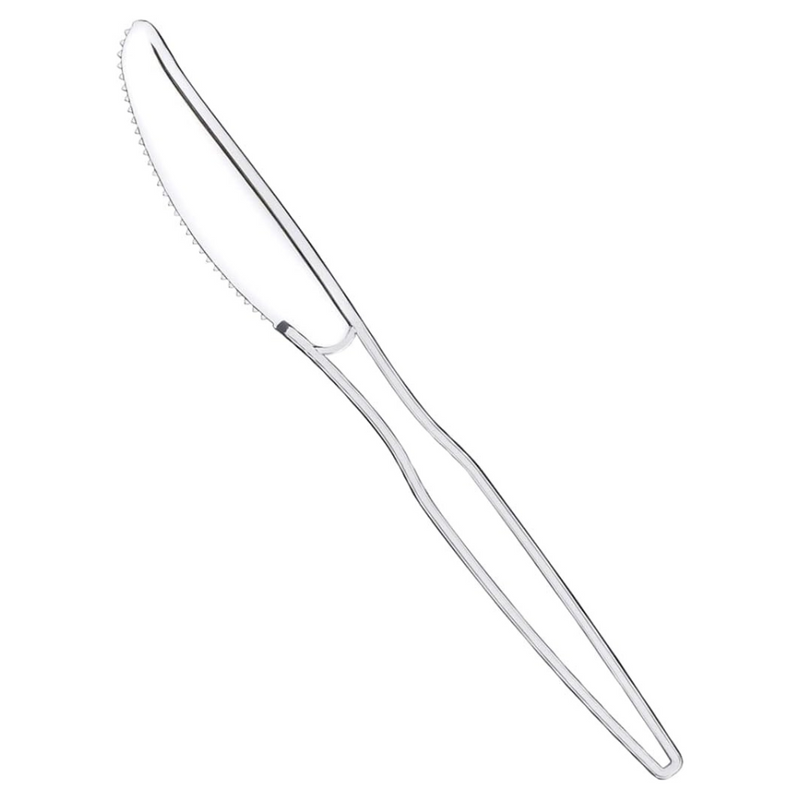 100 Count] Clear Plastic Knives Heavy Duty, Disposable Steak