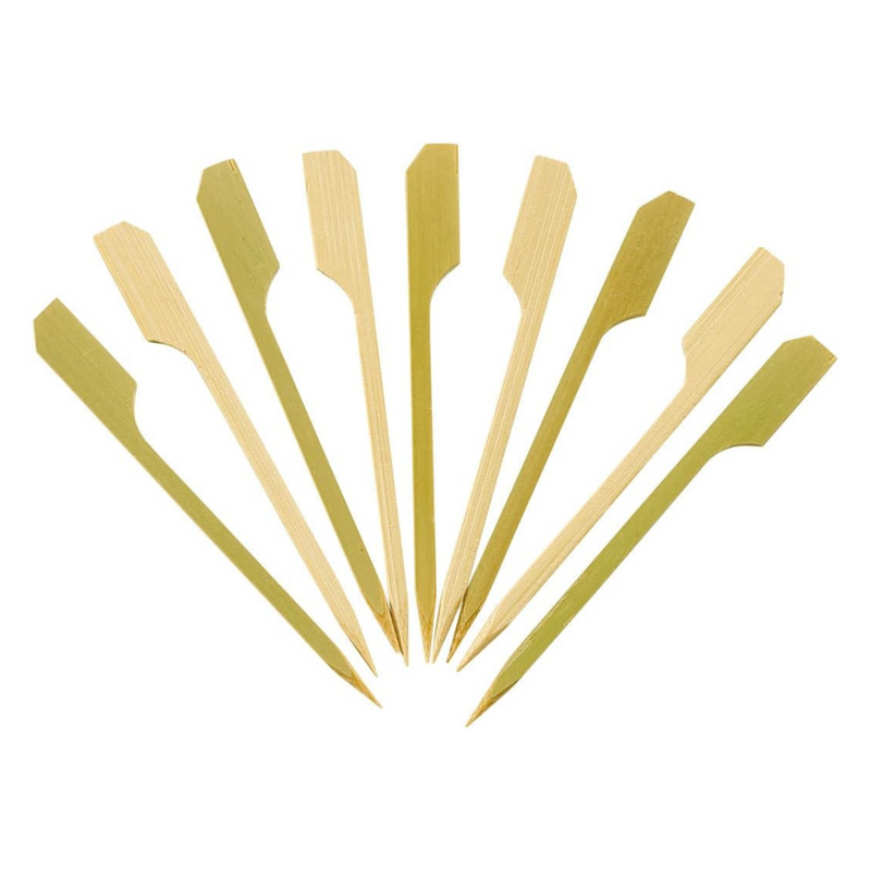3.5 Inch Bamboo Wooden Paddle Picks Skewers For Cocktails, Appetizers, Fruits, and Sandwiches