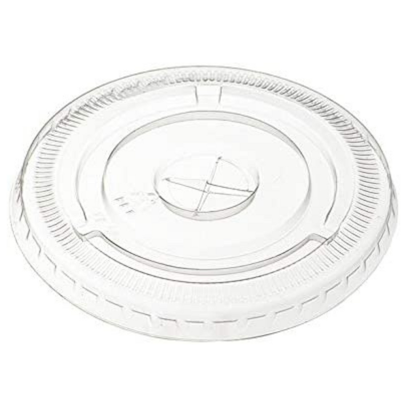[Case of 1000] Crystal Clear PET Plastic Flat Lids With Straw Slot for 12, 16, 20 & 24 oz. Milkshake Cups