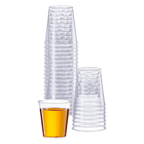 Clear Hard Plastic Shot Glasses [1 oz.] Disposable Shot Cups