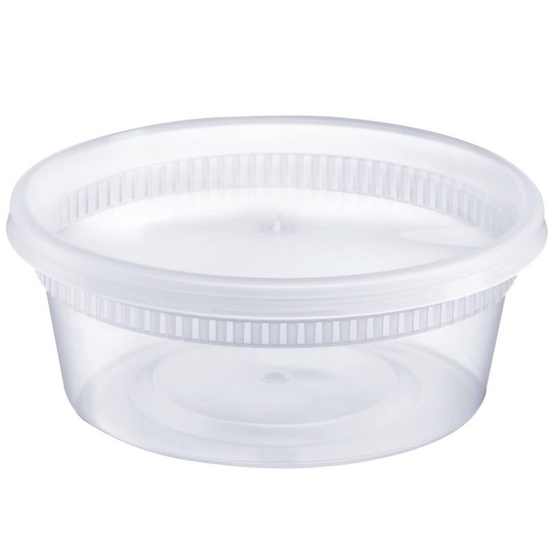 [Case of 288] 8 oz. Deli Food Storage Containers With Airtight Lids - Slime Containers