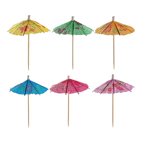 [Case of 14400] Umbrella Cocktail Drink Picks - Assorted Tropical Colors Party Toothpicks
