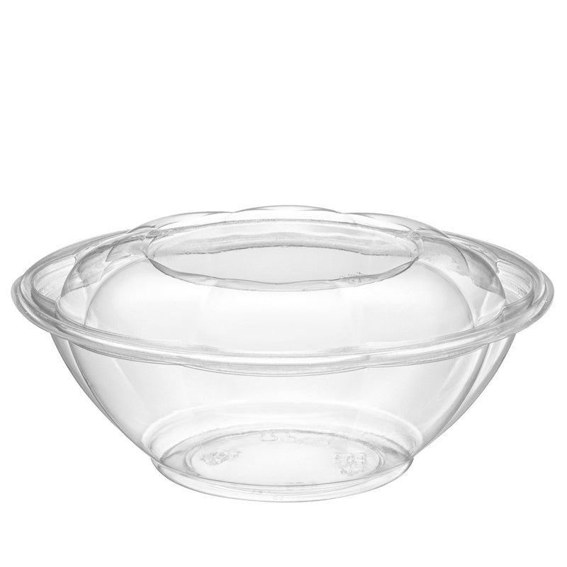 [Case of 150] 24 oz. Plastic Salad Bowls To-Go With Airtight Lids