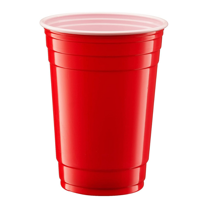 Disposable Party Plastic Cups 18 oz. Red Drinking Cups