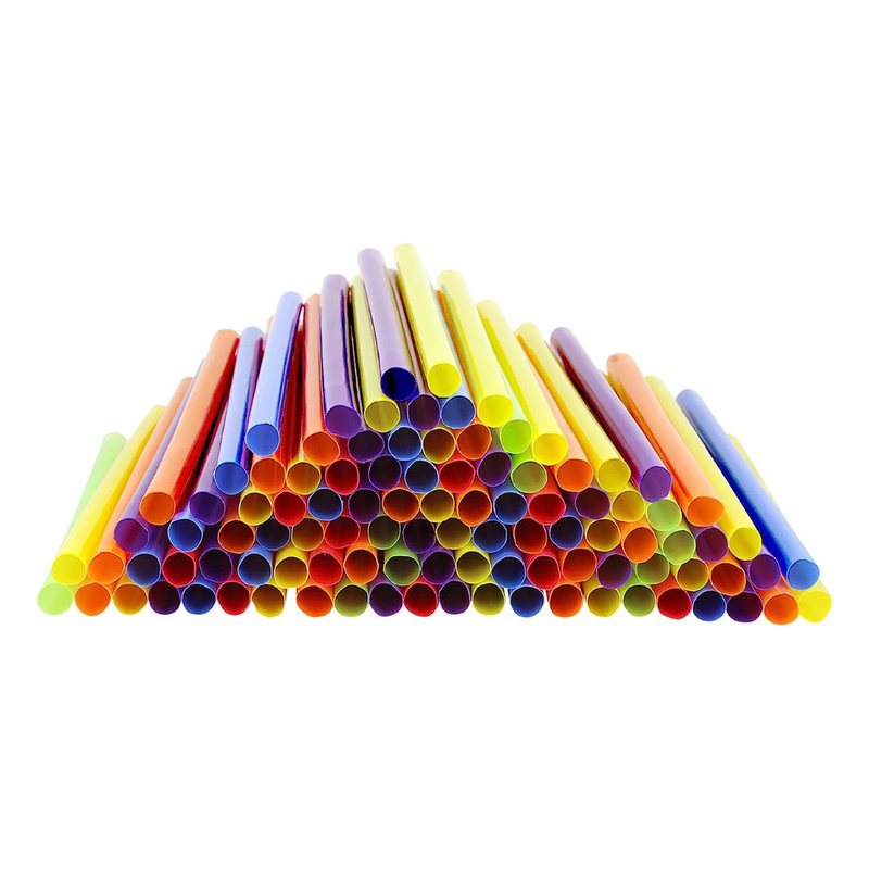 [Case of 3000] Jumbo Smoothie Straws - 8.5" High - Assorted Colors