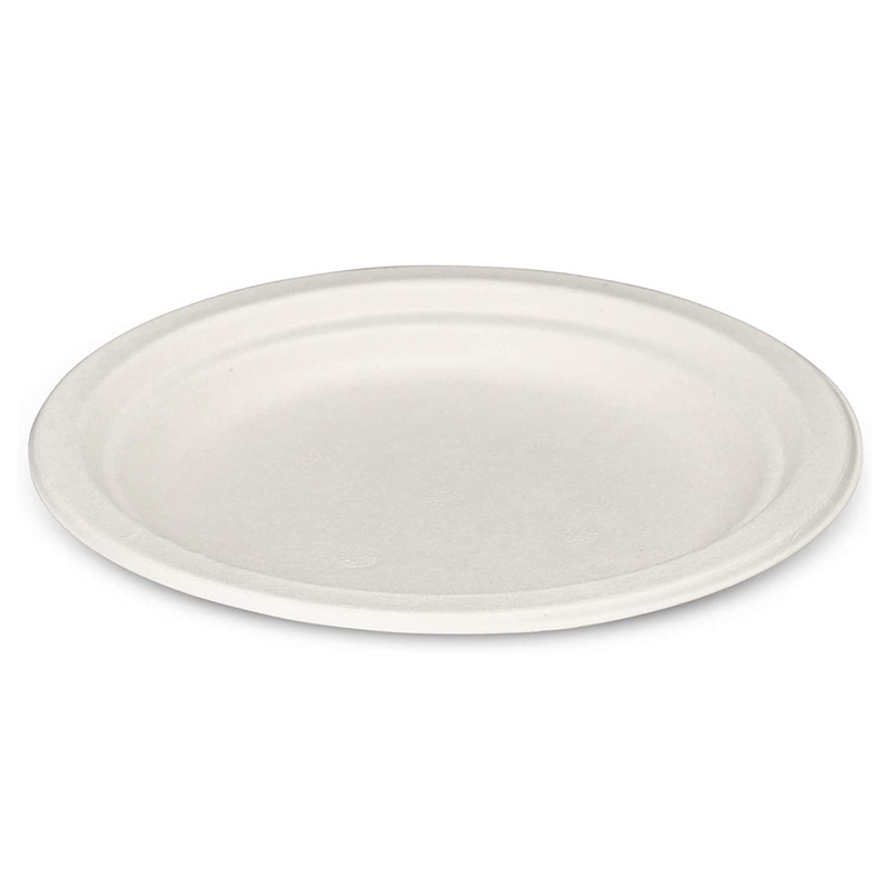 [Case of 1000] 100% Compostable 7 Inch Heavy-Duty Plates Eco-Friendly Disposable Sugarcane Paper Plates