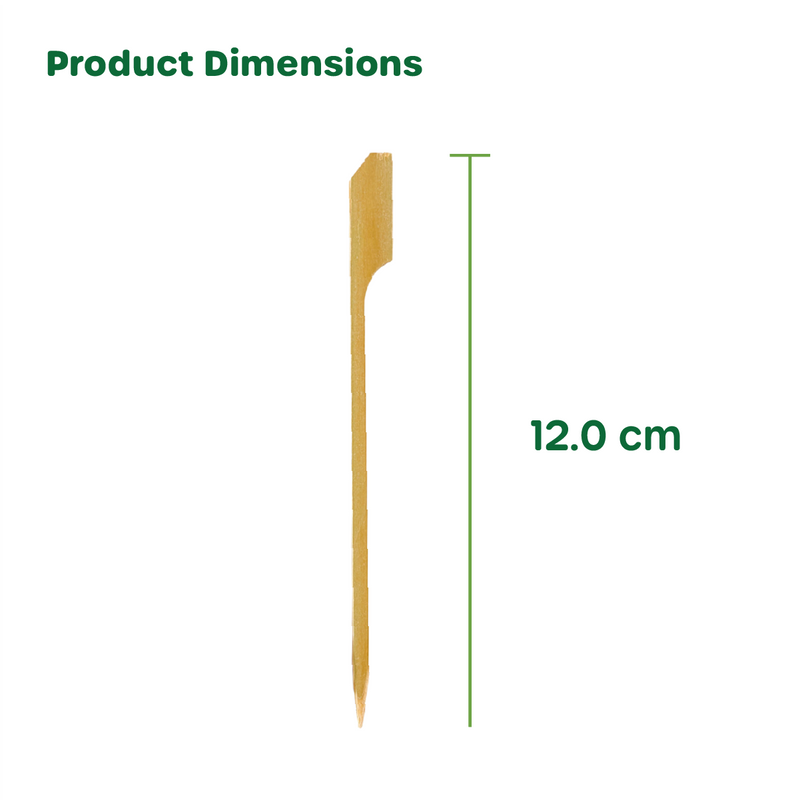 4.7 Inch Bamboo Wooden Paddle Picks Skewers For Cocktails, Appetizers, Fruits, and Sandwiches
