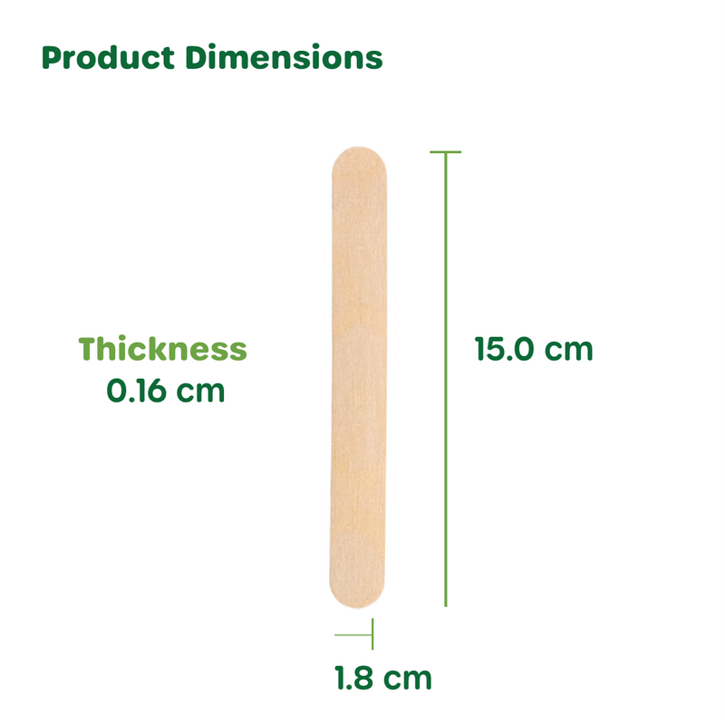 Jumbo 6 Inch Wooden Multi-Purpose Popsicle Sticks ,Craft, ICES, Ice Cream, Wax, Waxing, Tongue Depressor Wood Sticks