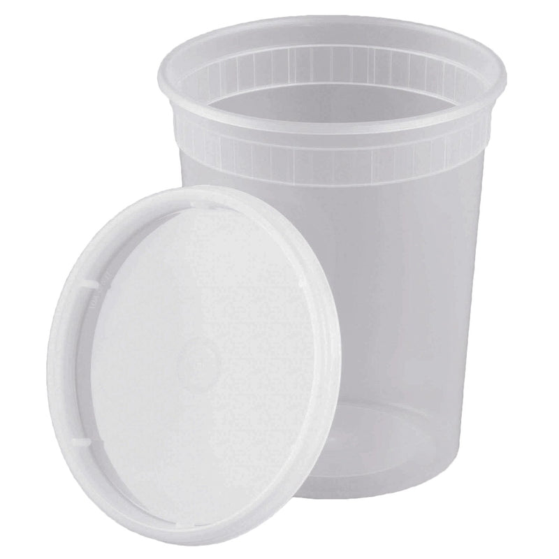 Pantry Value 32 oz. Plastic Deli Food Storage Containers with Airtight Lids 24 Sets