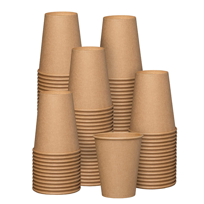 GUSTO [12 oz.] Kraft Paper Hot Coffee Cups - Unbleached