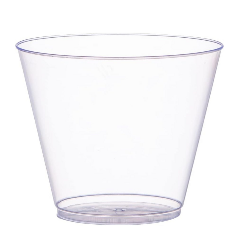 Clear Hard Plastic Cups / Tumblers [5 oz. Squat] Small Disposable Party Cocktail Glasses