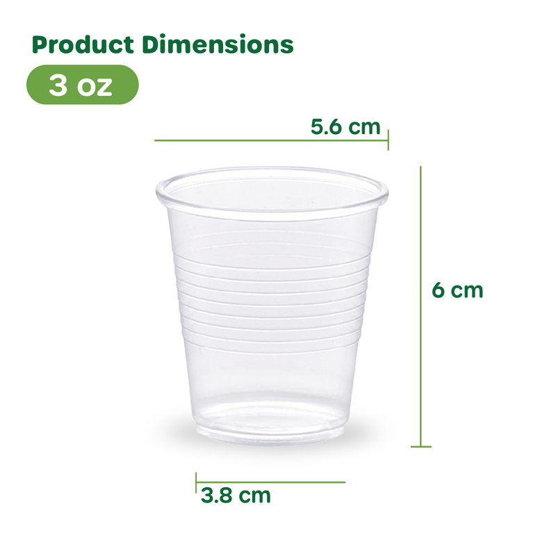 Comfy Package, Clear Plastic Cups, Small Disposable Bathroom, Mouthwash Polypropylene Cups [100 Pack] 3 oz.