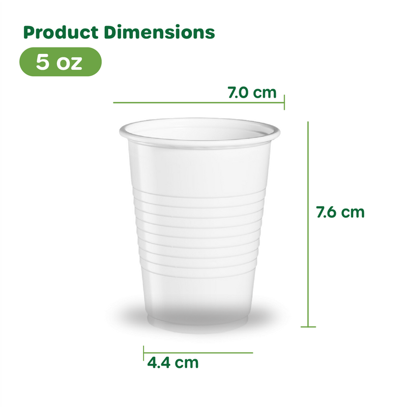 5 oz. White Disposable Plastic Cups - Cold Party Drinking Cups