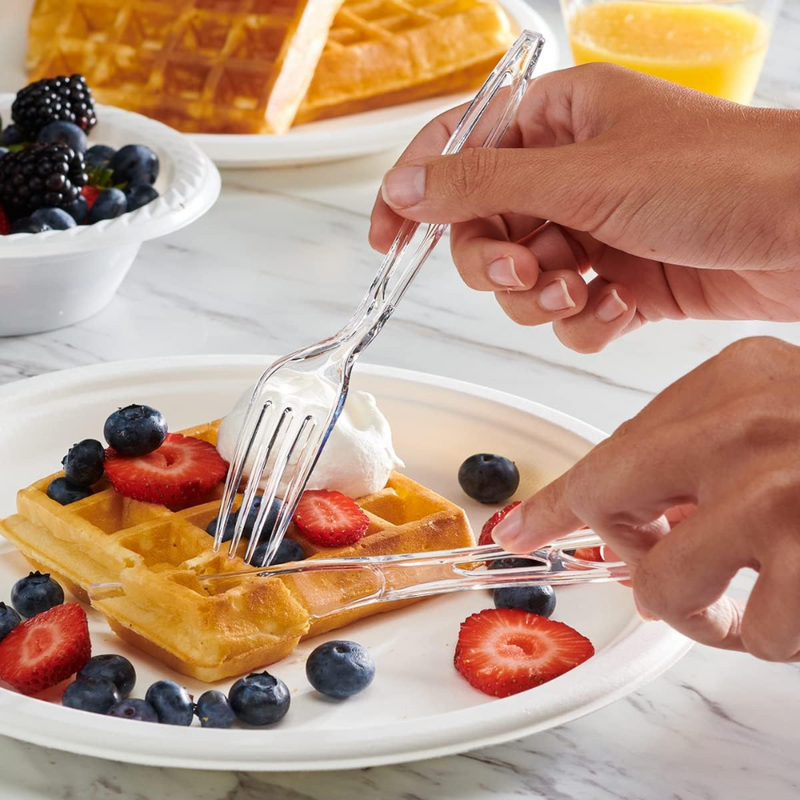[Case of ] Premium Heavyweight Disposable Clear Plastic Forks