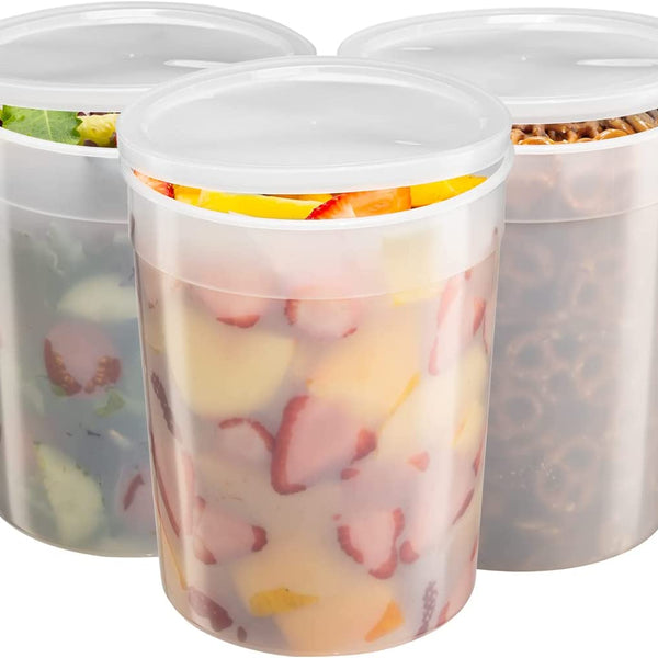 64oz Clear Disposable Salad Bowls with Lids (100 Pack) - Clear Plastic  Disposable Salad Containers for Lunch To-Go, Salads, Fruits, Airtight, Leak
