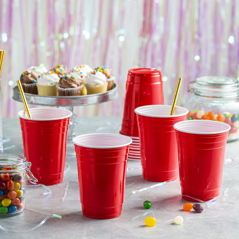 Comfy Package [50 Count] 9 oz. Disposable Party Plastic Cups - Assorted Colors Drinking Cups