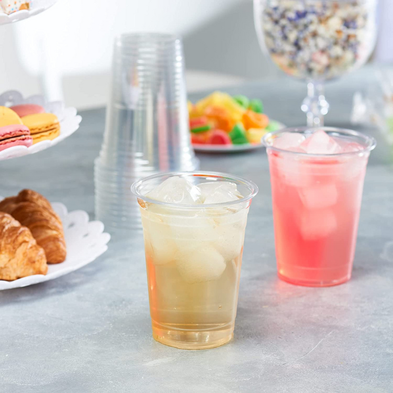 [Case of 1000] 16 oz. Crystal Clear PET Plastic Cups