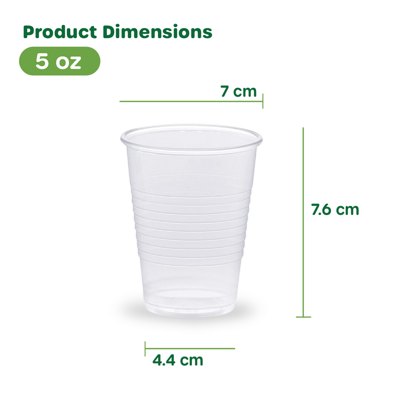 [Case of 2000] 5 oz. Clear Disposable Plastic Cups - Cold Party Drinking Cups