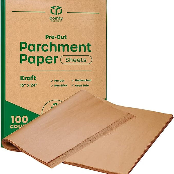  Katbite 16x24 Inch Parchment Paper Sheets, 100Pcs Non-Stick  Precut Baking Parchment, Unbleached Parchment Paper for Baking, Cooking,  Grilling, Frying and Steaming, Full Sheet Baking Pan Liners : Arts, Crafts  & Sewing
