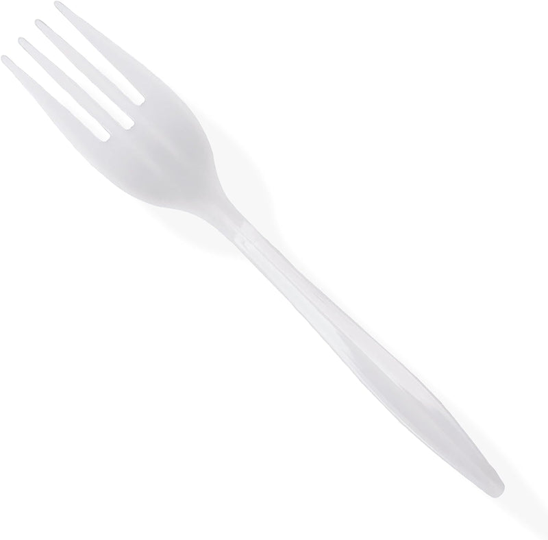 Pantry Value 400 Light-Weight White Disposable Plastic Forks (Formerly Comfy Package