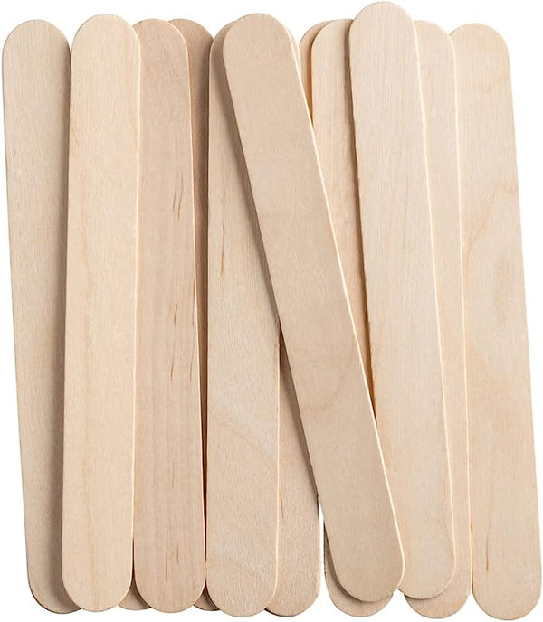 Jumbo 6 Inch Wooden Multi-Purpose Popsicle Sticks ,Craft, ICES, Ice Cream, Wax, Waxing, Tongue Depressor Wood Sticks
