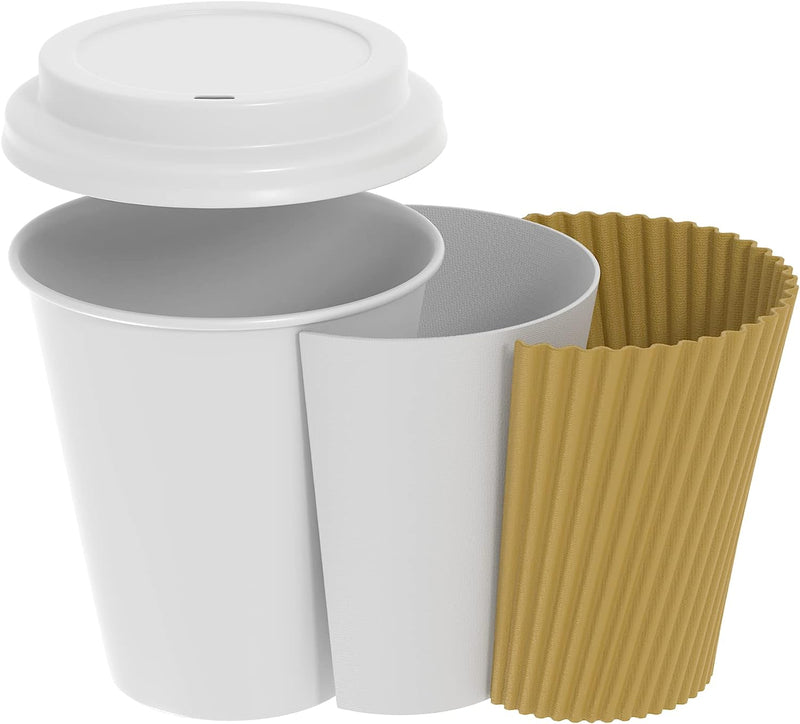 10 oz Insulated Ripple Paper Hot Coffee Cups With Lids