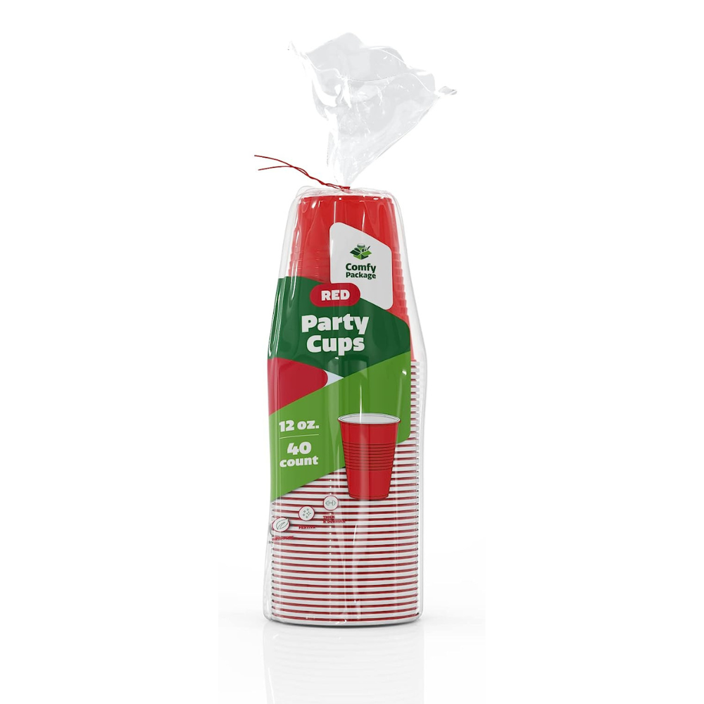 Comfy Package [240 Count] 12 oz. Disposable Party Plastic Cups - Red  Drinking Cups