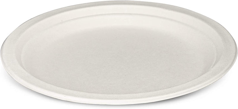 [Case of 500] 100% Compostable 9 Inch Heavy-Duty Plates Eco-Friendly Disposable Sugarcane Paper Plates