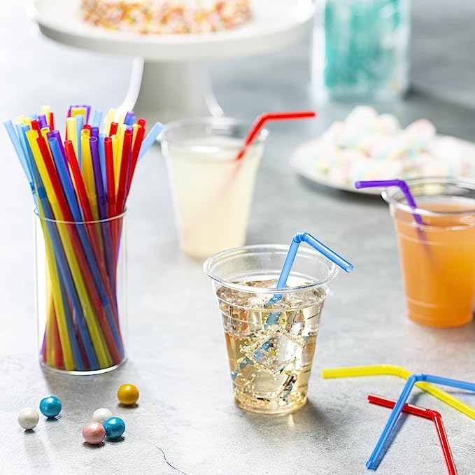 Comfy Package 8.5” Clear Disposable Jumbo Straws Drinking Plastic