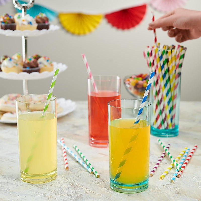Paper Drinking Straws 100% Biodegradable - Assorted Colors