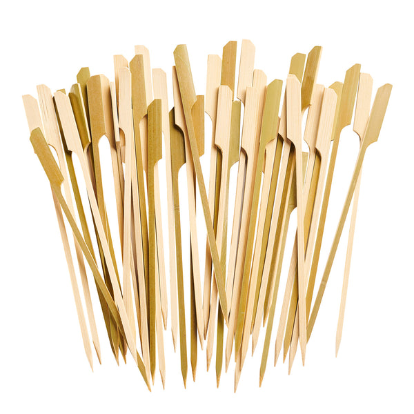 7 Inch Bamboo Wooden Paddle Picks Skewers For Cocktails, Grilling, Appetizers, Fruits, and Sandwiches