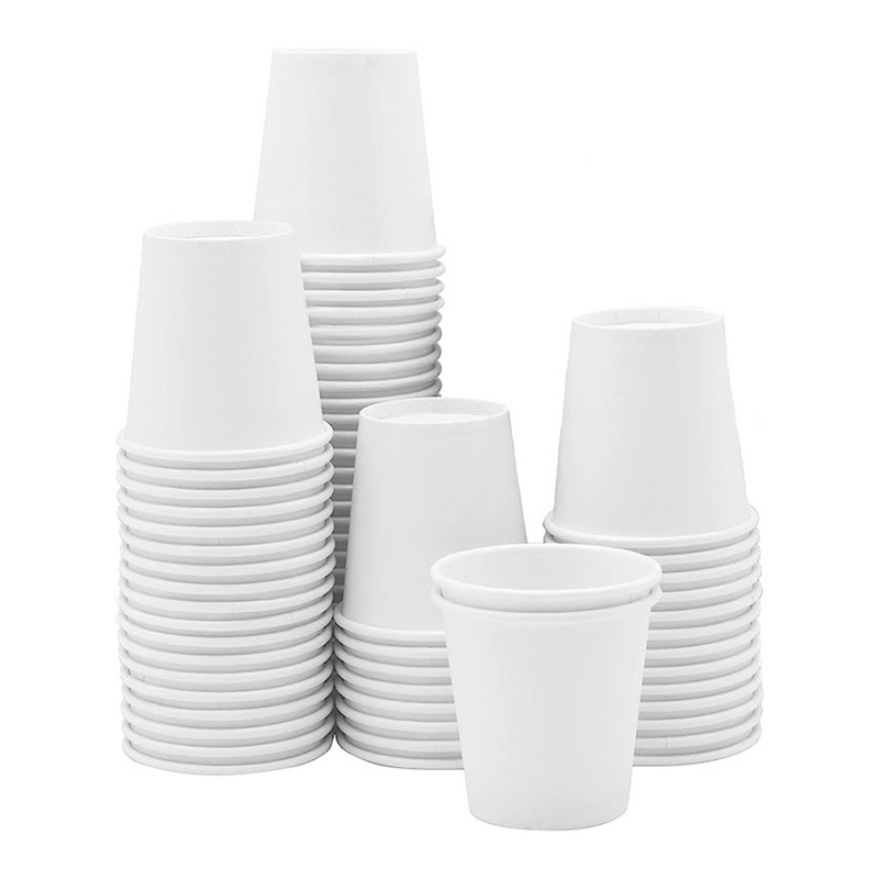 3 oz. White Paper Cups, Small Disposable Bathroom, Espresso, Mouthwash Cups