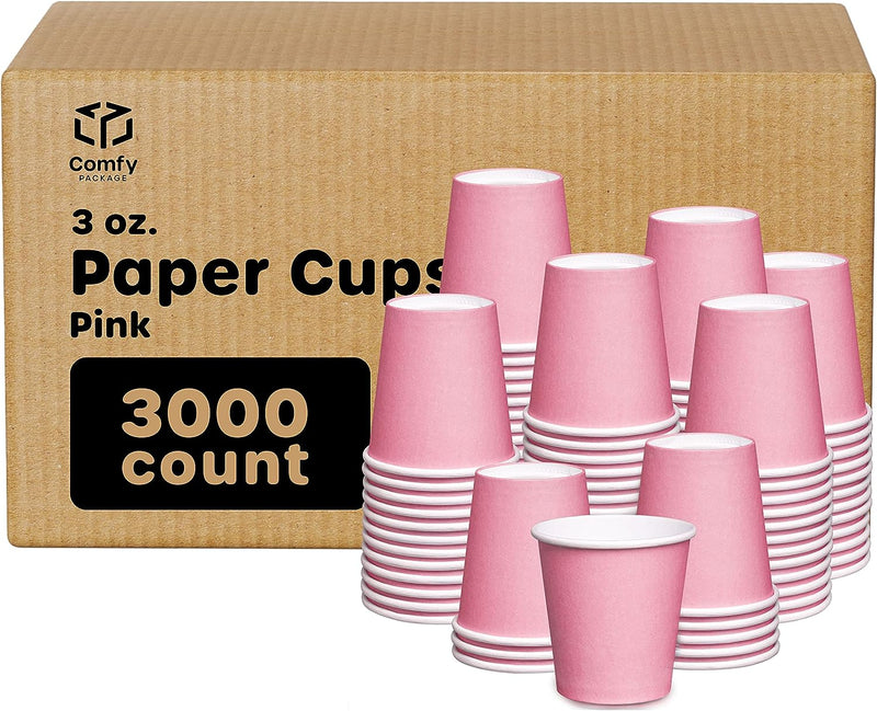 [Case of 3000] 3 oz. Small Paper Cups, Disposable Mini Bathroom Mouthwash Cups