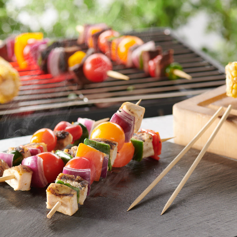 [Case of 5000] 8 Inch Bamboo Skewers For Shish Kabob, Grilling, Fruits, Appetizers, and Cocktails