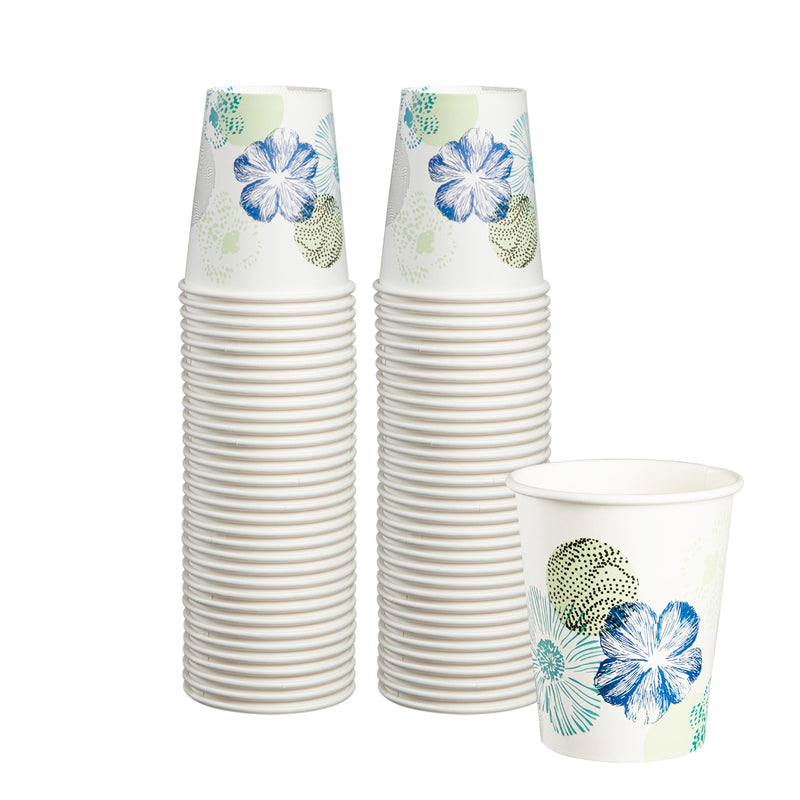 Comfy Package 8 oz. All Purpose Everyday Disposable Floral Design Paper Drinking Cups